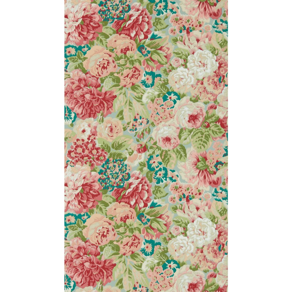 Rose And Peony Wallpaper 217029 by Sanderson in Blue Clay Carmen